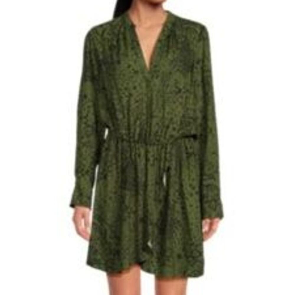 Zadig & Voltare Rinka Glam Rock Mini Dress Forest Green Women's Size XS NWT